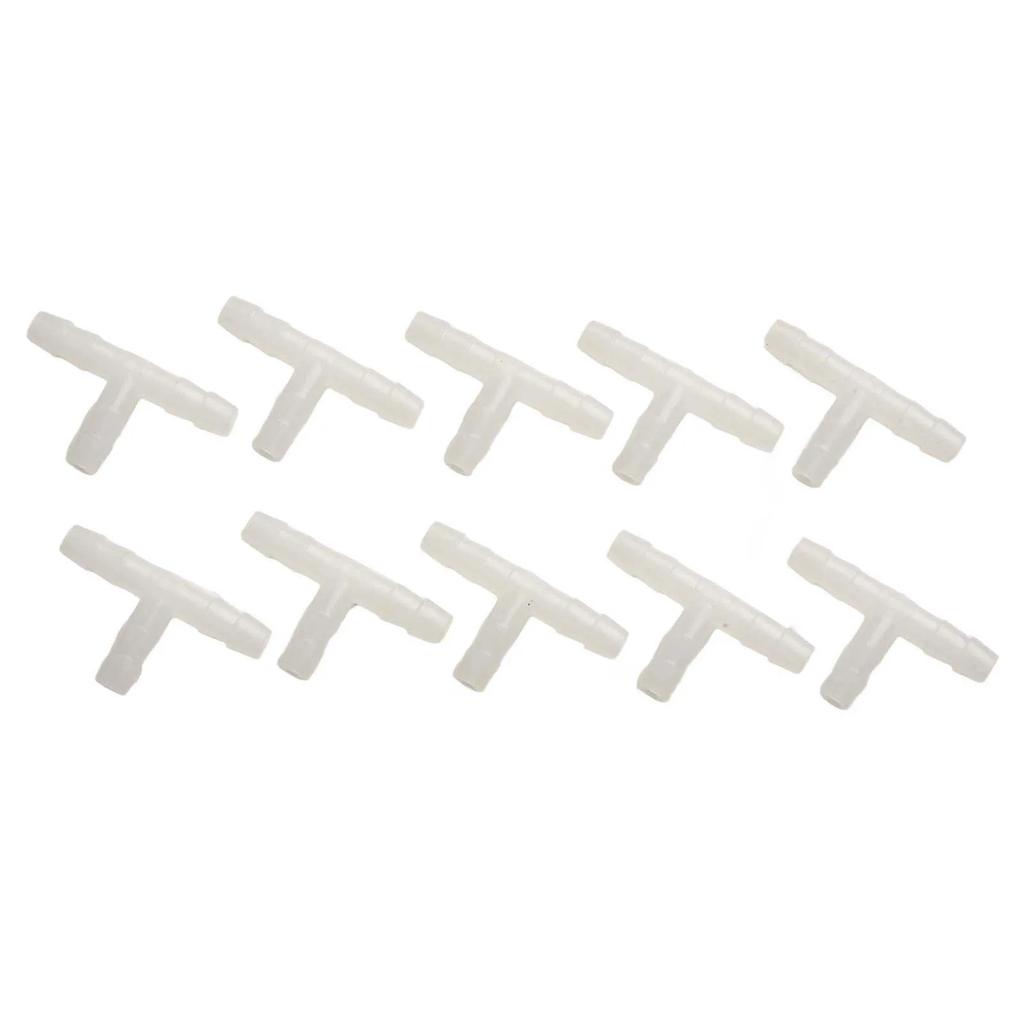 Premium PE Aquarium Adapter Air Pump Hose Connector 10PCS White T Connector Resistant to High Temperatures 4~8mm Diameter
