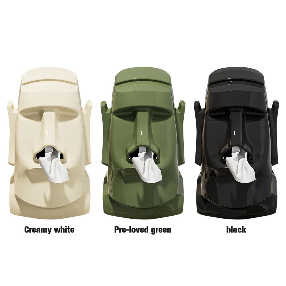 Creative Stone Figure Tissue Holder Glasses & Headphone Holder Tissue Container Tissue Case for Home Office Desk Decoration Gift