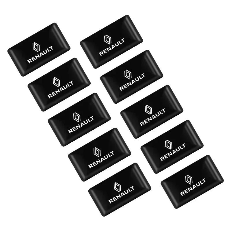 10pcs Car Styling 3D Small Emblem Badge Stickers For Renault DACIA Scenic Loguna Twingo Symbol Fluence Espace Clio Accessories PP24