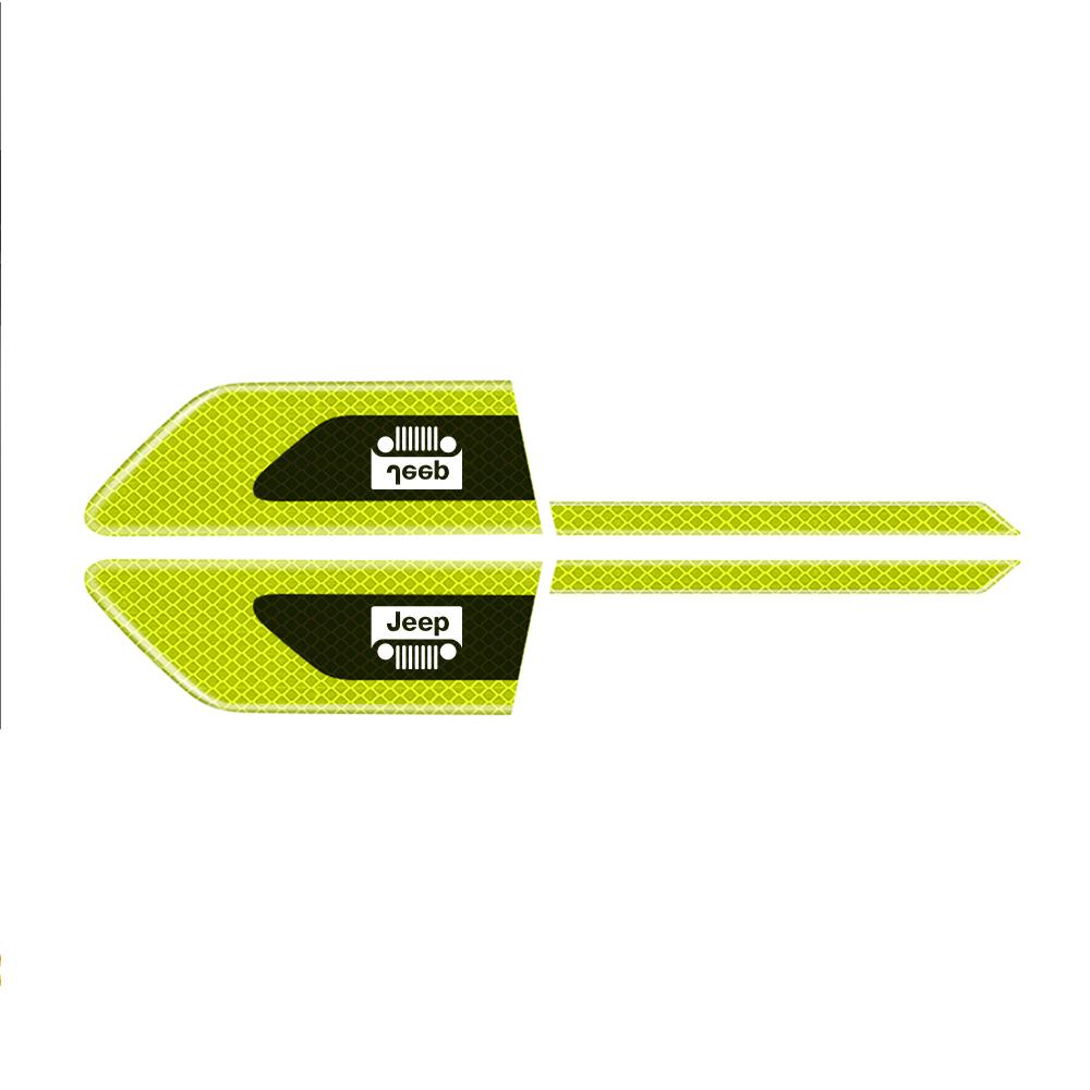 2Pcs Car Reflective Logo Side Body Fender Safety Warning Stickers For Jeep Compass Grand Cherokee Wrangler JK Gladiator Renegade
