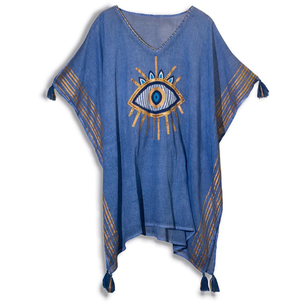Kaftan Hand Painted Evil Eye Nomad Sari
