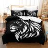 Lion Duvet Cover Set King Size Wild Animal Pattern Bedding Set Decorative Comforter Covers Wildlife Theme Quilt Cover For Teens