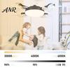Ceiling Fan with Light 3/4/5 Blade & Remote Control, 2-in-1 Silent LED Drone Bedroom Foldable Blades, 3-Speed Dimmable E27 Socket for Kitchen Compact