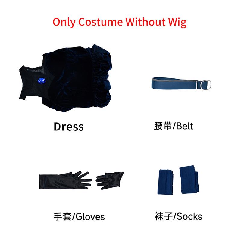 

Костюм для косплея Alien Stage Mizi, парик, волосы, платье Mizi глубокого синего цвета для женщин, наряды для аниме-мероприятий, Comic Con, вечеринок XXL