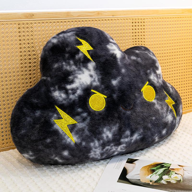 Cartoon Cloud Plush Pillow: Emoji Cushion for Bedside, Bay Window, Office Chair & Girls' Room