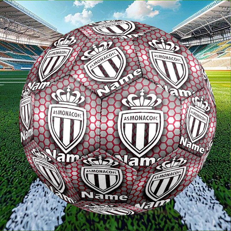 Custom Name Personalized AS Monaco Print Size 5 Soccer Ball Training & Match Football, for Team, Kicking, Gift for Football Enthusiasts