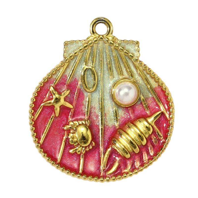 Creative Marine Jewelry Making Set with 3 Seashells Starfish Beads for Handmade Necklace Designs