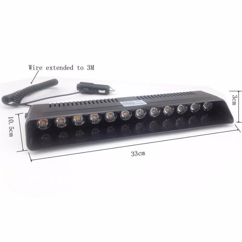 12 LED Car Truck Beacon Warning Windshield Hazard Flash Strobe Light Emergency Lamp 12W 12V Green