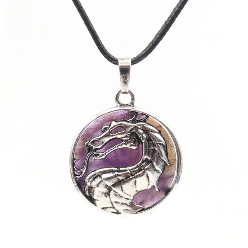 

Mortal Kombat Logo Pendant Necklace With Animal Design For Gaming Fans Style 1