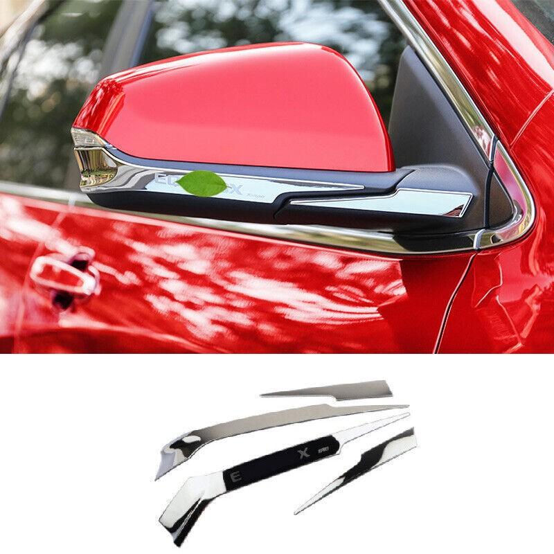 Silver Steel Rear View Side Mirror Frame Cover For Chevrolet Equinox 2018-2021