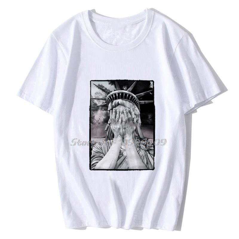 T Shirt Statue Of Liberty New York Anti Ymcba  Trippy Funny Unisex Cotton Tshirts Hip Hop Tees Tops Tshirt Clothes Streetwear