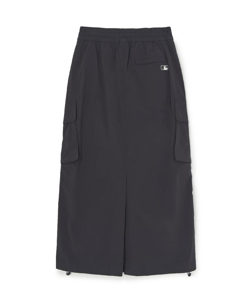 Emelbi Women'S Gorpcore Shirred Cargo Long Skirt Ny (D.Charcoal Grey)