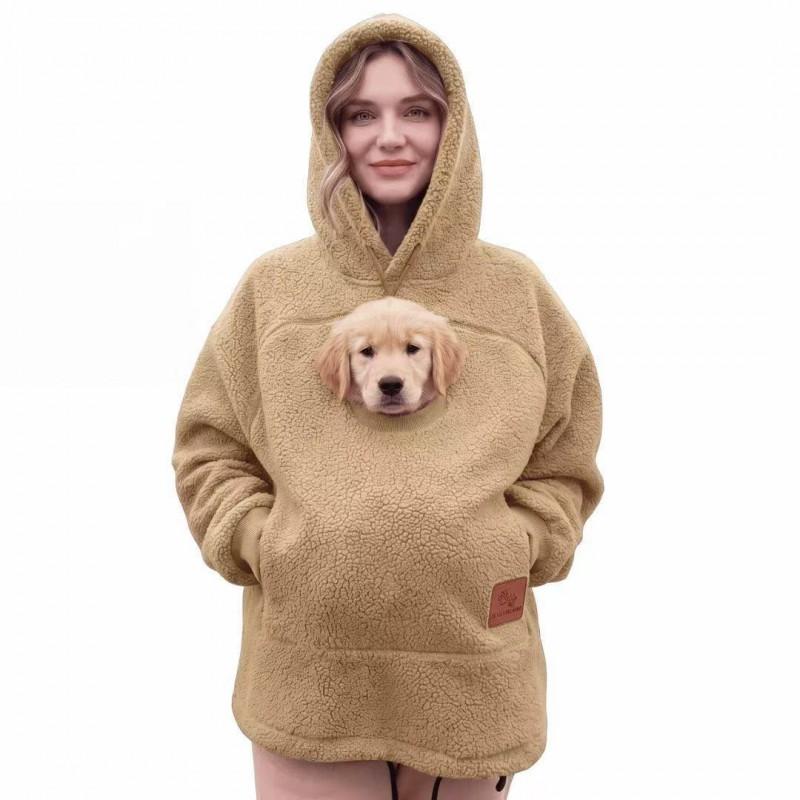 Unisex Fleece Hoodie With Rhombus Loose