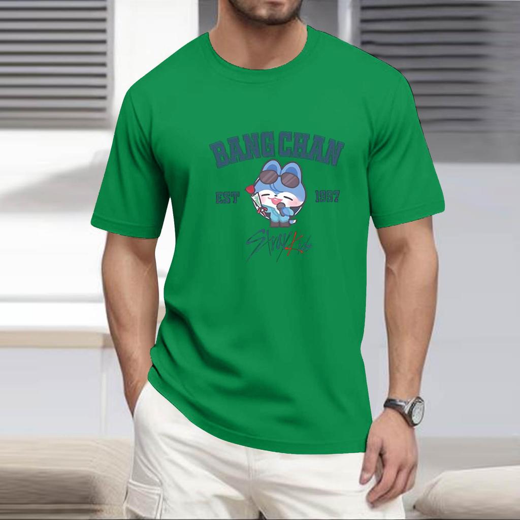 Men's Popular T-shirt Printed Round Neck Short Sleeve T-shirt