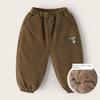 European Style Boys' Fleece-Lined Thickened Casual Sweatpants, Double-Layer Thickened Baby Autumn and Winter Cotton Pants, Warm Children's Clothing