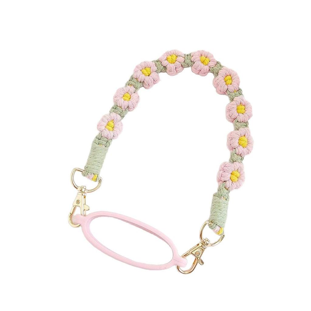 Handmade Daisy Woven Water Bottle Lanyard Strap