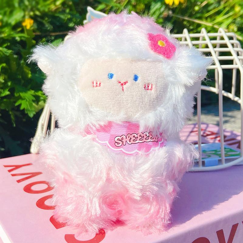 Colorful Jinnew Sheep Plush Keychain Orange And White Blue And White Gift Idea
