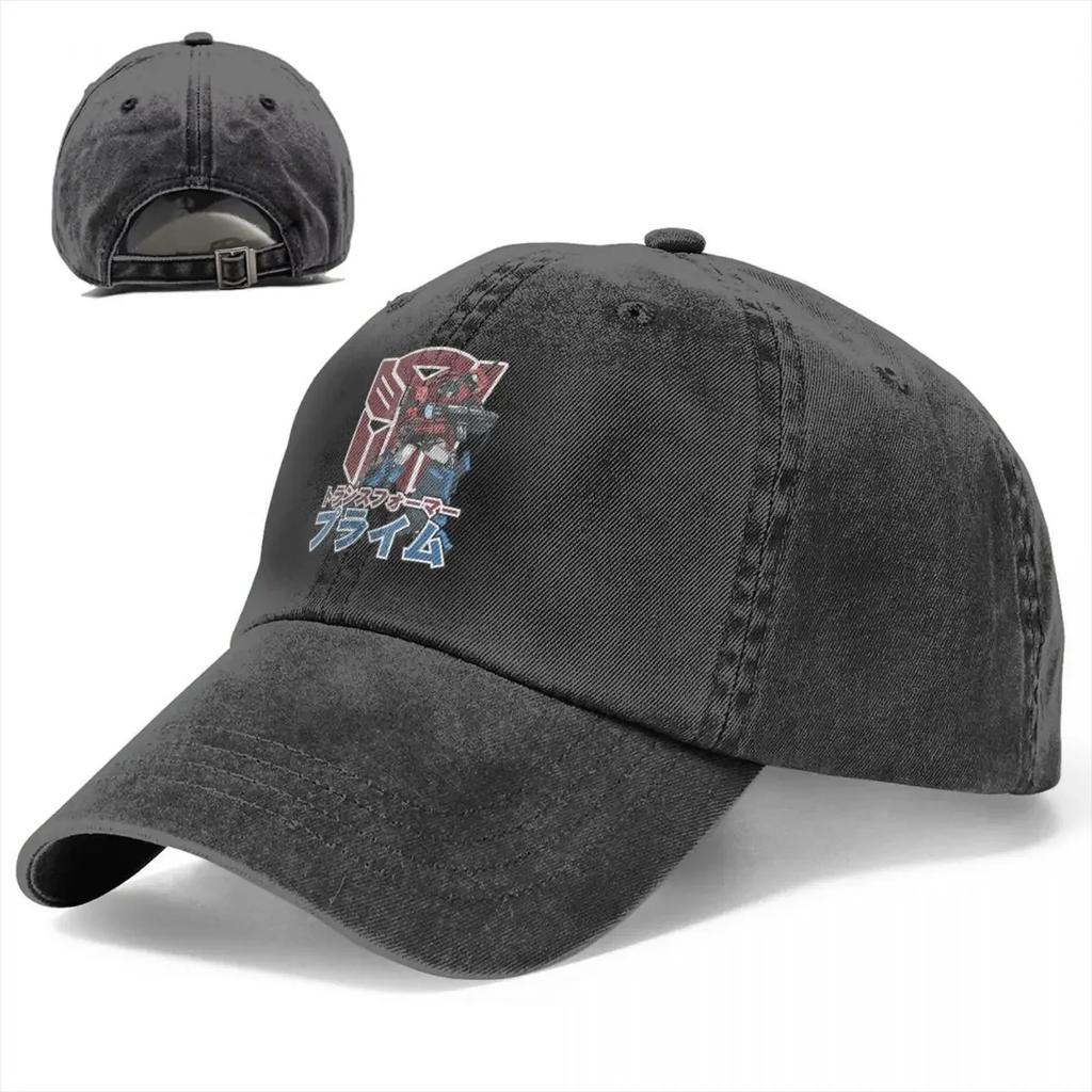 Washed Men's Baseball Cap Optimus Prime Classic Trucker Snapback Cowboy Caps Dad Hat Transformer Science Action Golf Hats
