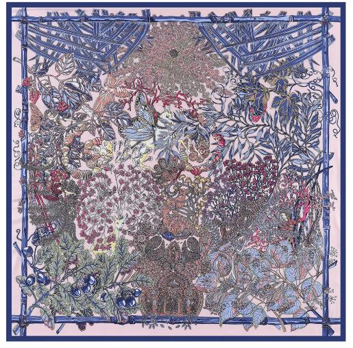 130CM Silk Scarf Women Large Shawls Flower Basket Print Stoles Square Bandana Horse Kerchief Scarf Female Foulards