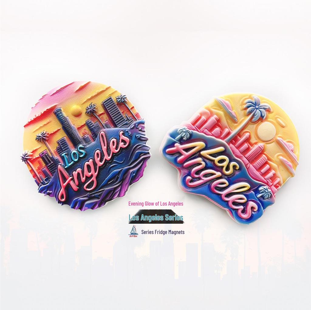 Los Angeles Sonnenuntergang Retro Stil Kühlschrankmagnet - Hochwertige Raumdekoration Souvenir Geschenk