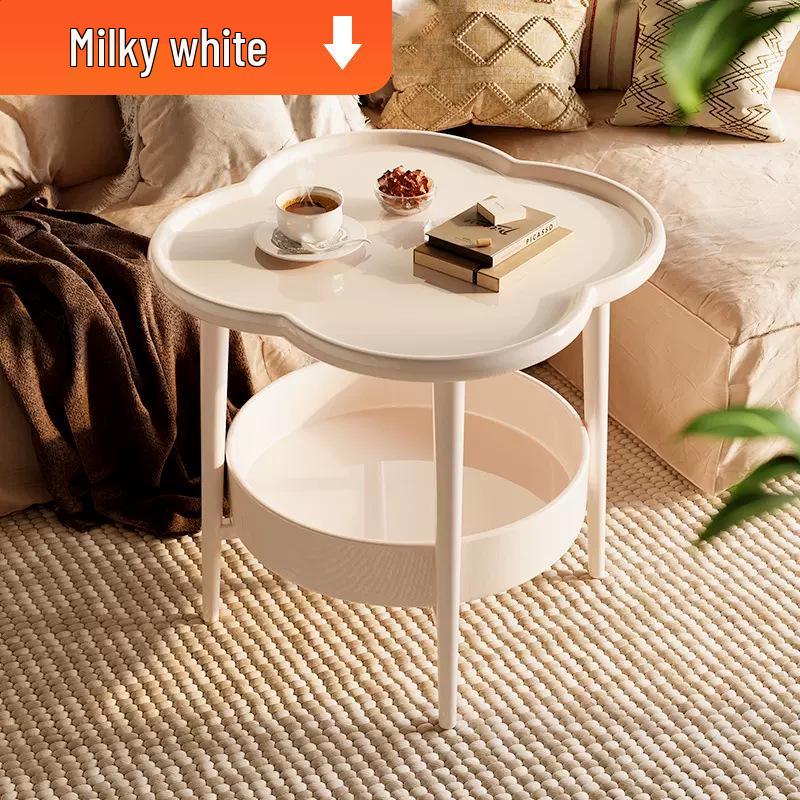 Moderner Beiger Stil Beistelltisch mit mobilem Ablageregal – Ideal für das Wohnzimmer oder als Kaffeetisch