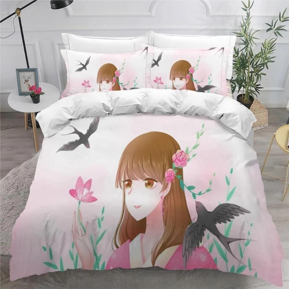 

Comforter Anime Girl Bedding Set Japanese Manga Ultra-Fine Fiber Adult And Children S Comforter (quilt)-EU Single(135*200cm)3pcs