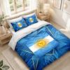 Bedding Set 1 Duvet Cover 2 Pillowcases Argentina Football Print Bedroom Home Decoration