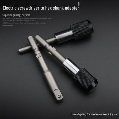 Hex Shank Adapter: Convert Electric To Pneumatic Screwdriver, 1/4-inch Shank, 5mm & 6mm with Ears, Free Shipping