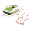 Cat Litter Box Kitten Pan Large Semi Enclosed Sandbox with High Side Durable Open Top Pet