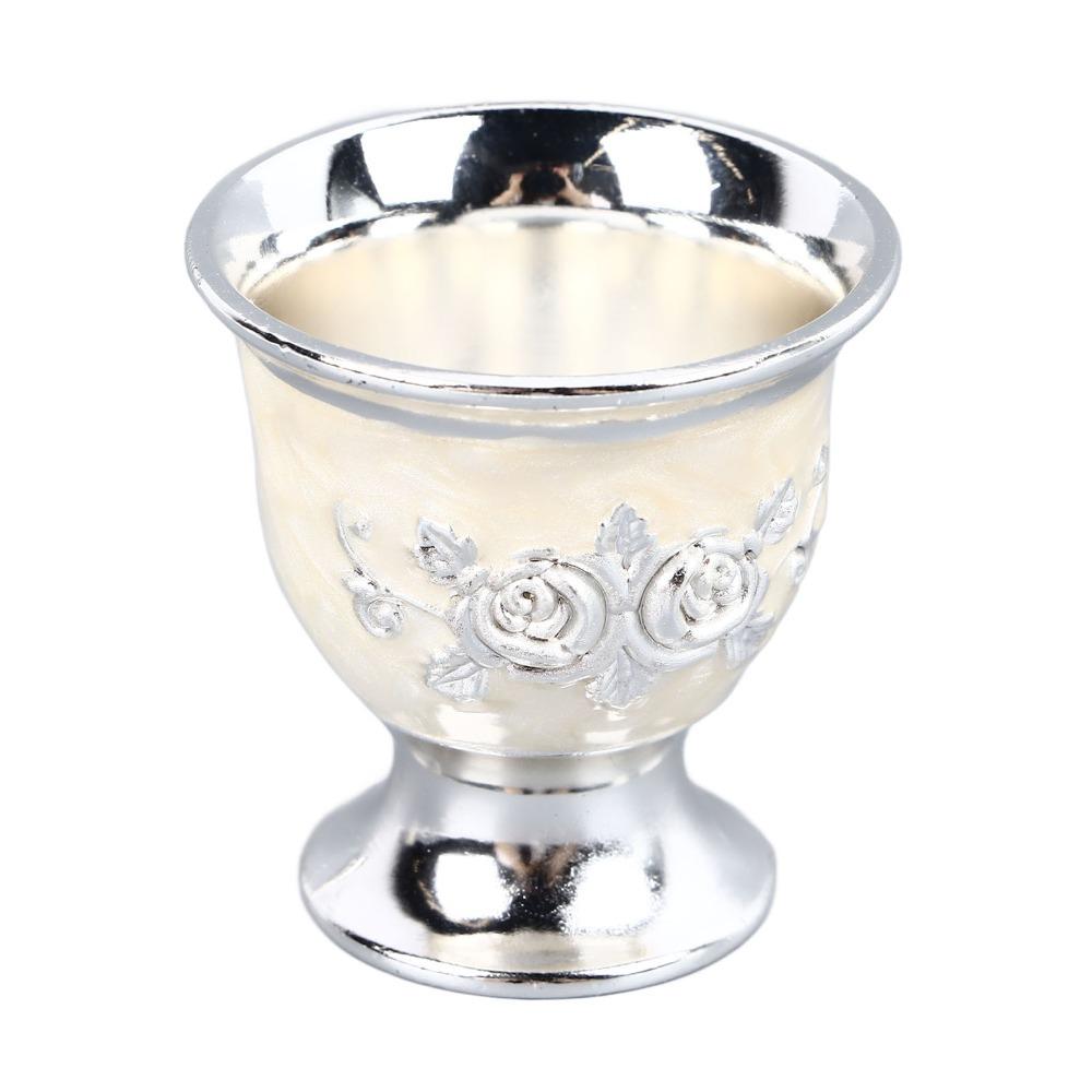 2PCS Silver Silver Goblet Small Size Metal Wine Cup Goblets & Chalices Drinking Cup Restaurant Use