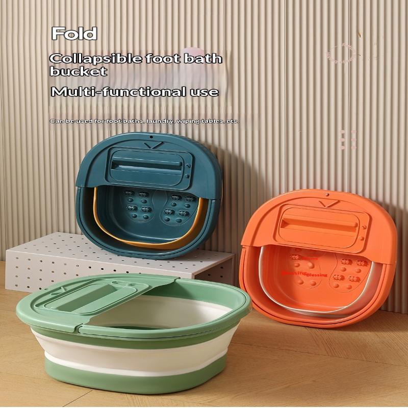 Collapsible Foot Bath Tub TEP Leakproof Durable Foot Soaking Basin for Home Spa Travel Post Work Relaxation