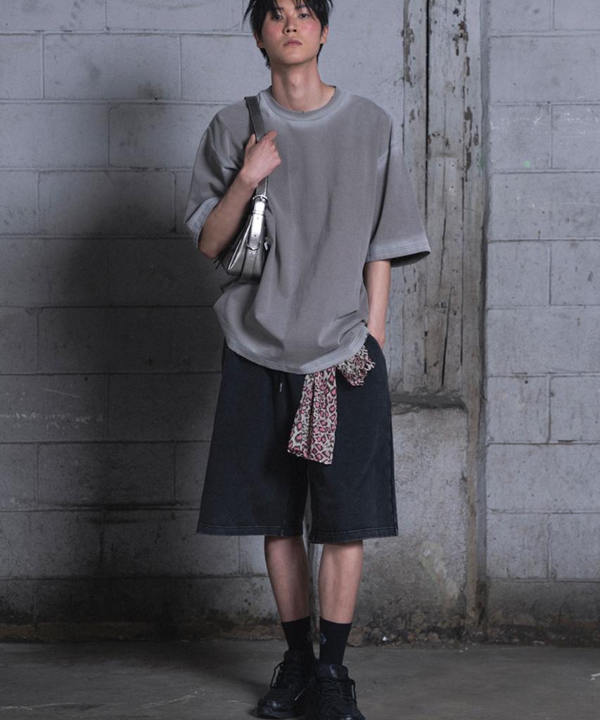 Aejyuttingkeumamaindeu Mineral Wave Bermuda Pants_Black