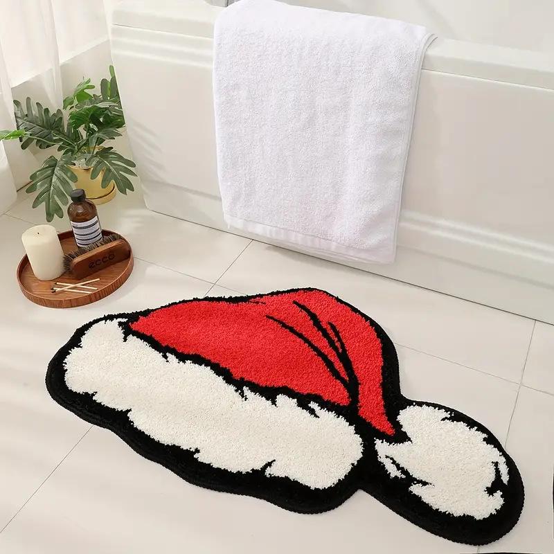VIKAMA Cute Christmas Bathroom No Slip Rugs Xmas Decorations Bath Mat Christmas Tree for Home Holiday Christmas Decoration