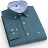 Men's Solid Oxford Long Sleeve Dress Shirts Patch Chest Pocket Regular Fit Spring Fall Smart Casual Button Down Shirts