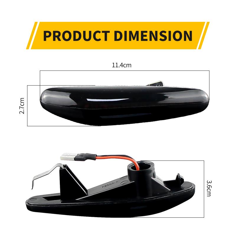 2PCS For Alfa-Romeo 166 1998 1999 2000 2001 2002 2003 2004 2005 2006 2007 12V Dynamic Led Side Marker Lights Blinker Amber Lamp