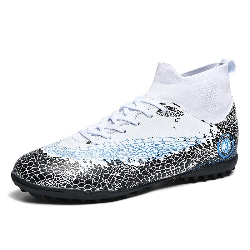 Foreign trade football shoes men's high-top youth student competition training shoes large size outdoor spike training shoes men