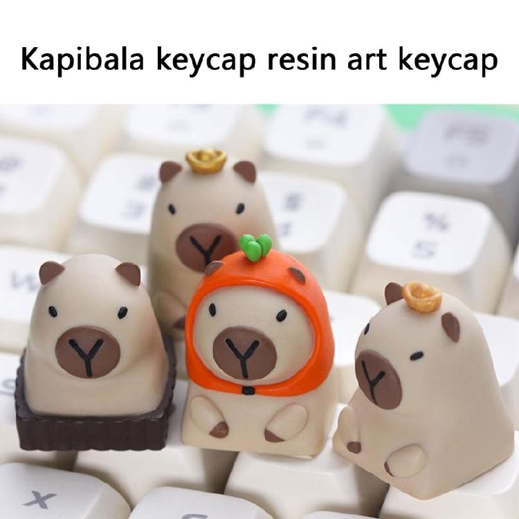 Farbverlauf Harz Tastenkappen mit Capybara Kunst Kompakte Größe Leichte Bauweise Für Mechanische Schalter