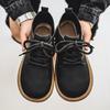 Herren Retro Kurze Stiefeletten Schuhe Mode Lässige Fahrschuhe Schwarz Braun Weite Kopfschuhe Übergröße