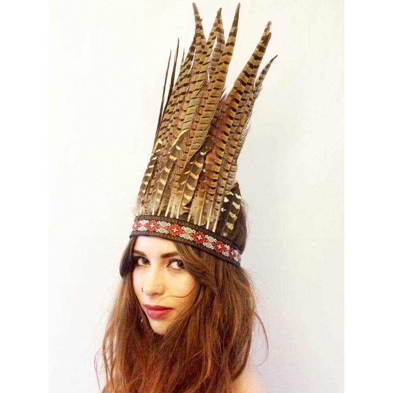 Ethnic Style Headband with Rhinestone&Feather Decors Unique Hair Hoop Women Bride Wedding Party Taking Photo Headband