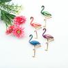 Stylish Cartoon Color Stereo Flamingos Pattern Brooch Jewelry Drip Oil Glass Alloy Pin