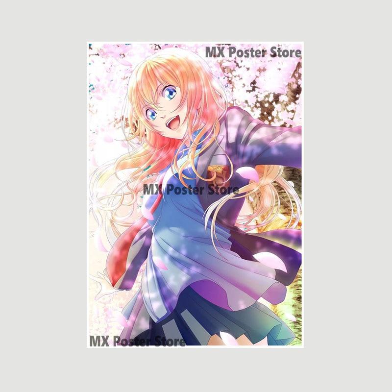 Japanische Anime Your Lie In April Poster weiß beschichtetes Papier Wandaufkleber Home Decor Wandbild Wohnzimmer Bar Dekoration Malerei