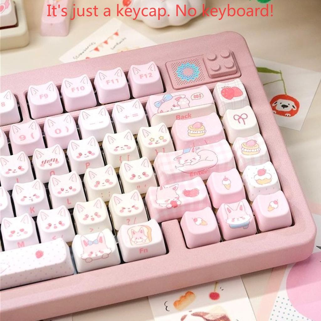 Joli Set de Touches Rose MAO PBT 128 Touches Touche Chat HI75 HI8 HI8 68 F99 104 64 Clavier Mécanique