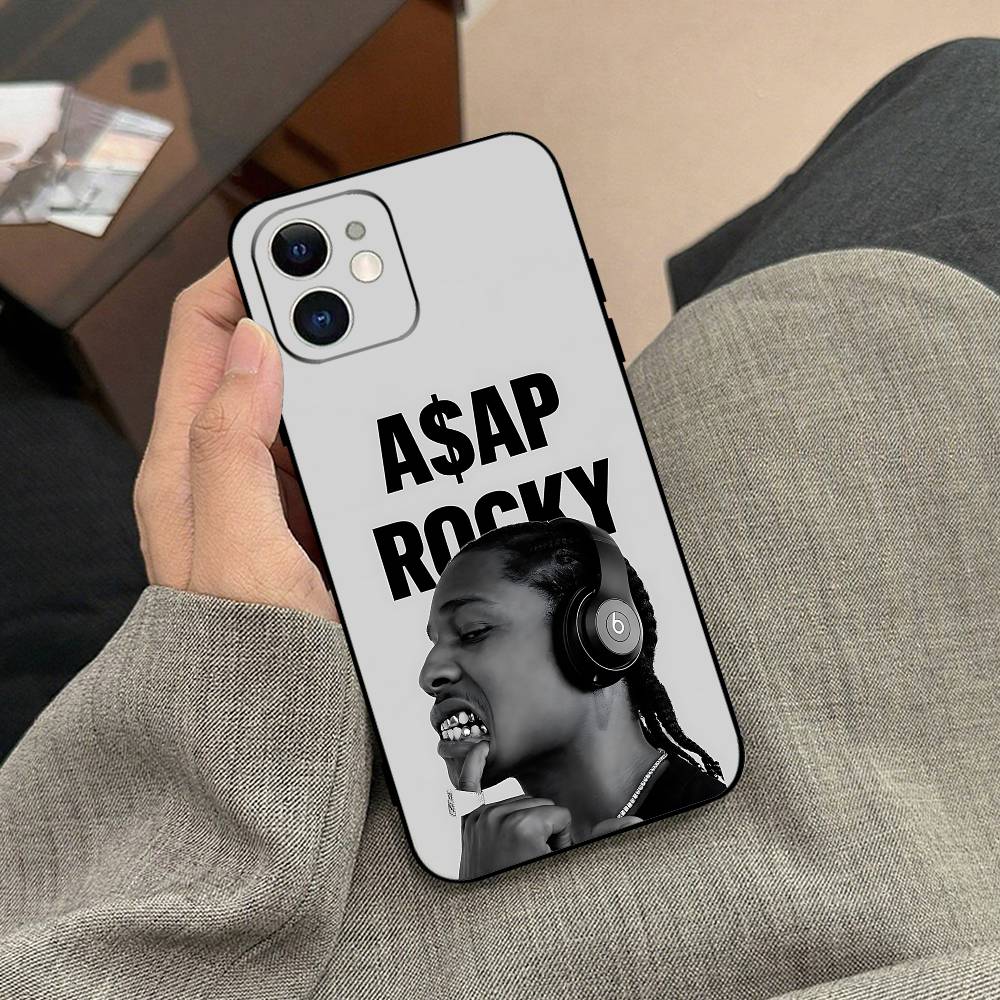 C-ASAP Rocky Rapper Phone Case Black Phone Case For IPhone 17/16/15/13/14 Pro Max/ 11Plus/X/Xr/Xs Max 13mini