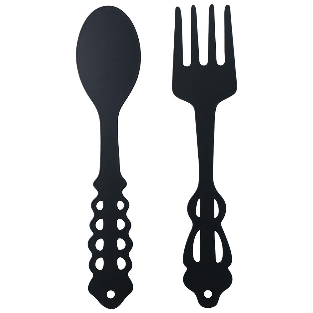 

Підвісна Чорна Металева Вилка Ложка Настінний Декор Металева Ложка Форми Великий Чорний Кухонний Знак Ложка Форми Настінний Підвіс Для Дому чорний