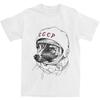 CCCP Rusia Laika Space Urss Astronauta Dog TShirt Mens Space Traveler Vintage 100 Cotton T Shirts Summer Tee Shirt Clothing