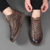Herrenschuhe 2024 Herbst Lässig Sport Retro Koreanischer Stil Lässige Lederschuhe Herren Trendige Britischer Stil Schwarze High-Top Sneaker