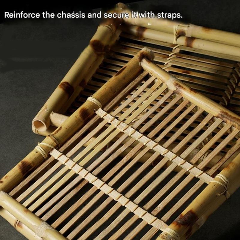 Handwoven Bamboos Serving Tray For Restaurants Hotels And Family Gatherings Sturdy Easy To Cleaning