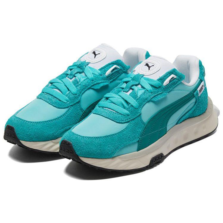 Puma Wild Rider Vintage Dekonstruiertes Design Low-Top Trainingsschuhe Unisex Sneaker Grün 381595-03