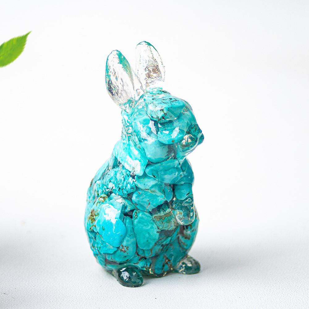 Resin Crystal Standing Bunny Decor For Home Office Gift Collectible