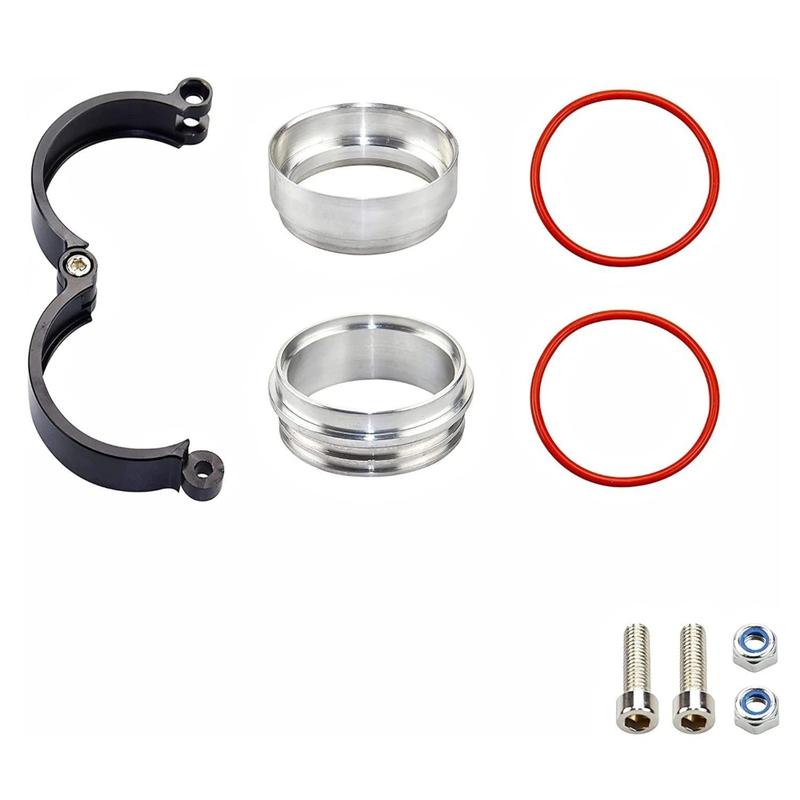 For Turbo Intake Pipe 2"/2.5"/3"/4" Aluminum Exhaust HD V-band Clamp w Flange System Assembly Anodized Clamp With Flange Kit